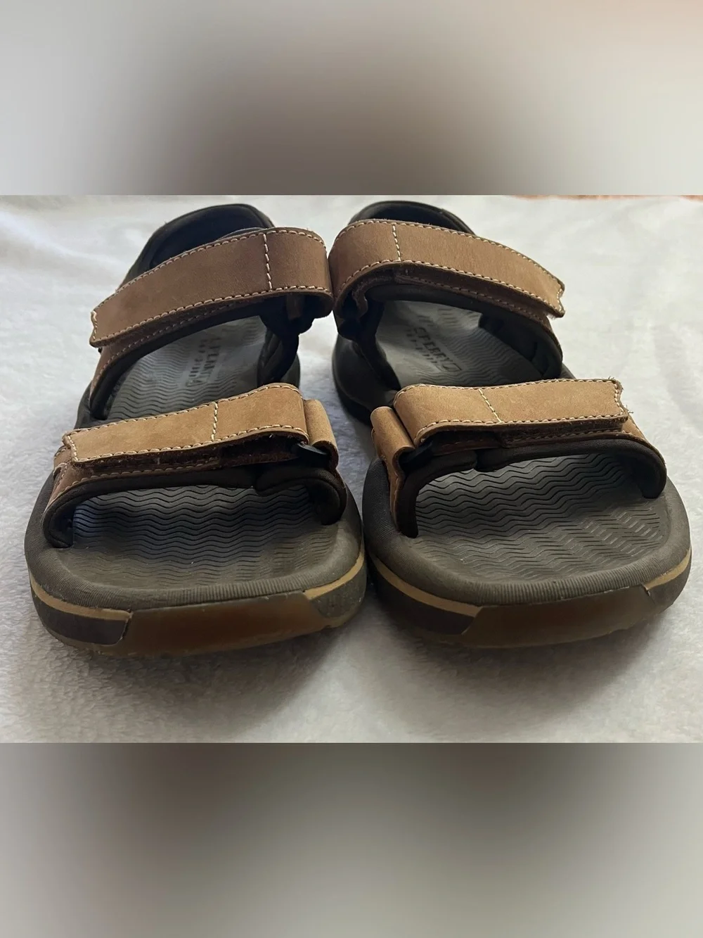 Sperry Men's Sz 7 Brown Leather Adjustable Strap Sandals
